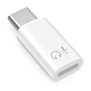 Verilux® Lighting to Type C Earphone Converter, Type C Male to Lighting Female Portable Audio Adapter with Aluminum Alloy Housing for iPhone 17/16/15, Support Hands-Free Calling, Volume Control