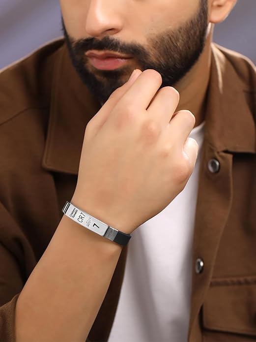 Yellow Chimes Bracelets for Men & Boys Stainless Steel Silicone - Image 3
